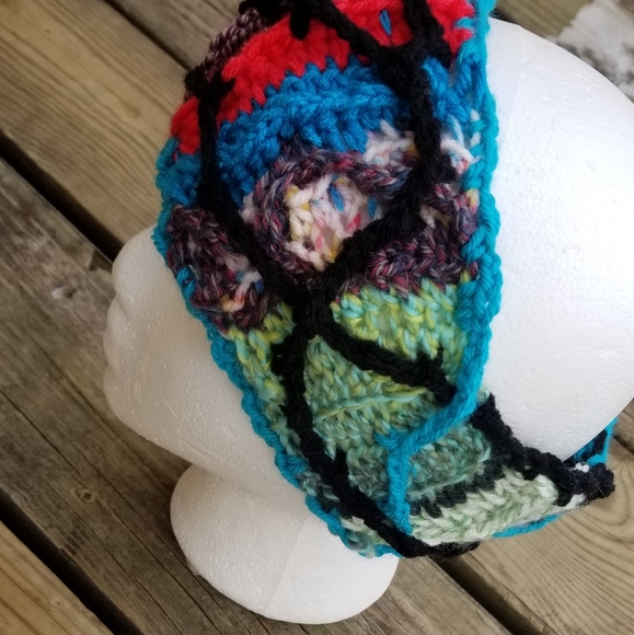Boho Earwarmers Crochet Artsy Headband Handmade - Picture 3 of 6